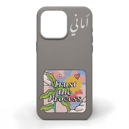 Trust The Process Hand-Painted Leather Phone Case