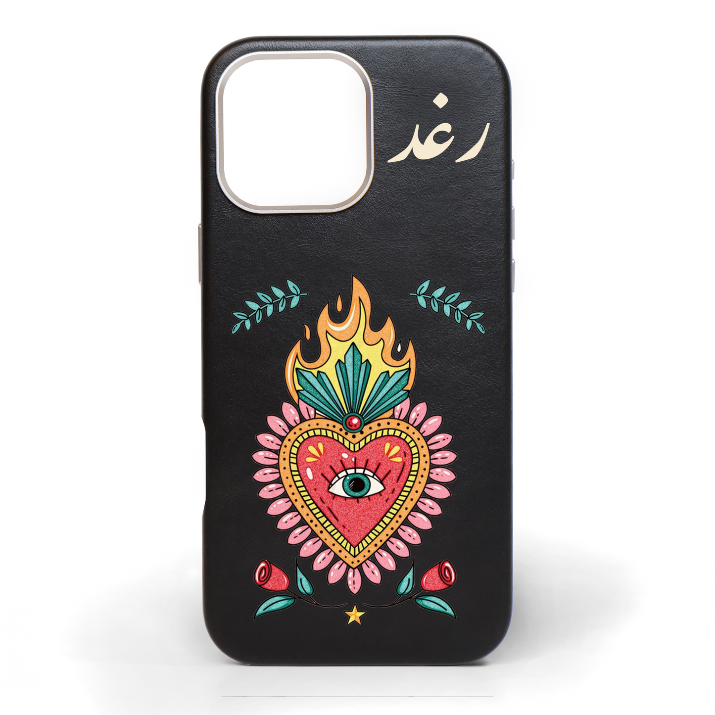 Open Your Heart Hand-Painted Leather Phone Case