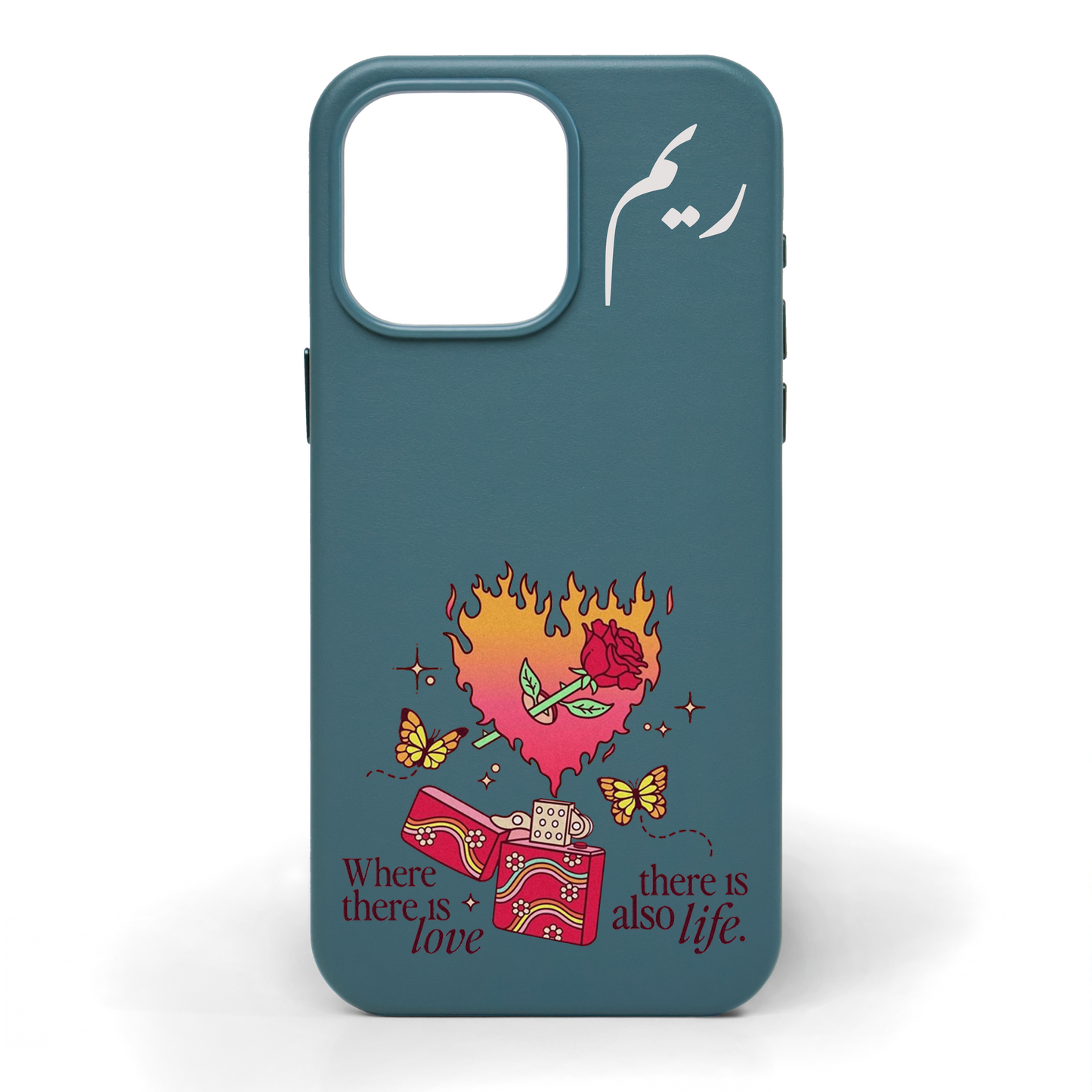 Where There is Love Hand-Painted Leather Phone Case