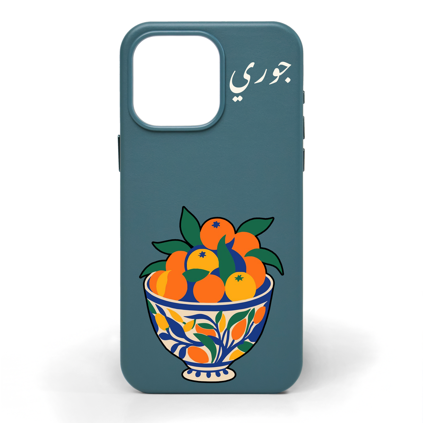 Citrus Summer Hand-Painted Leather Phone Case