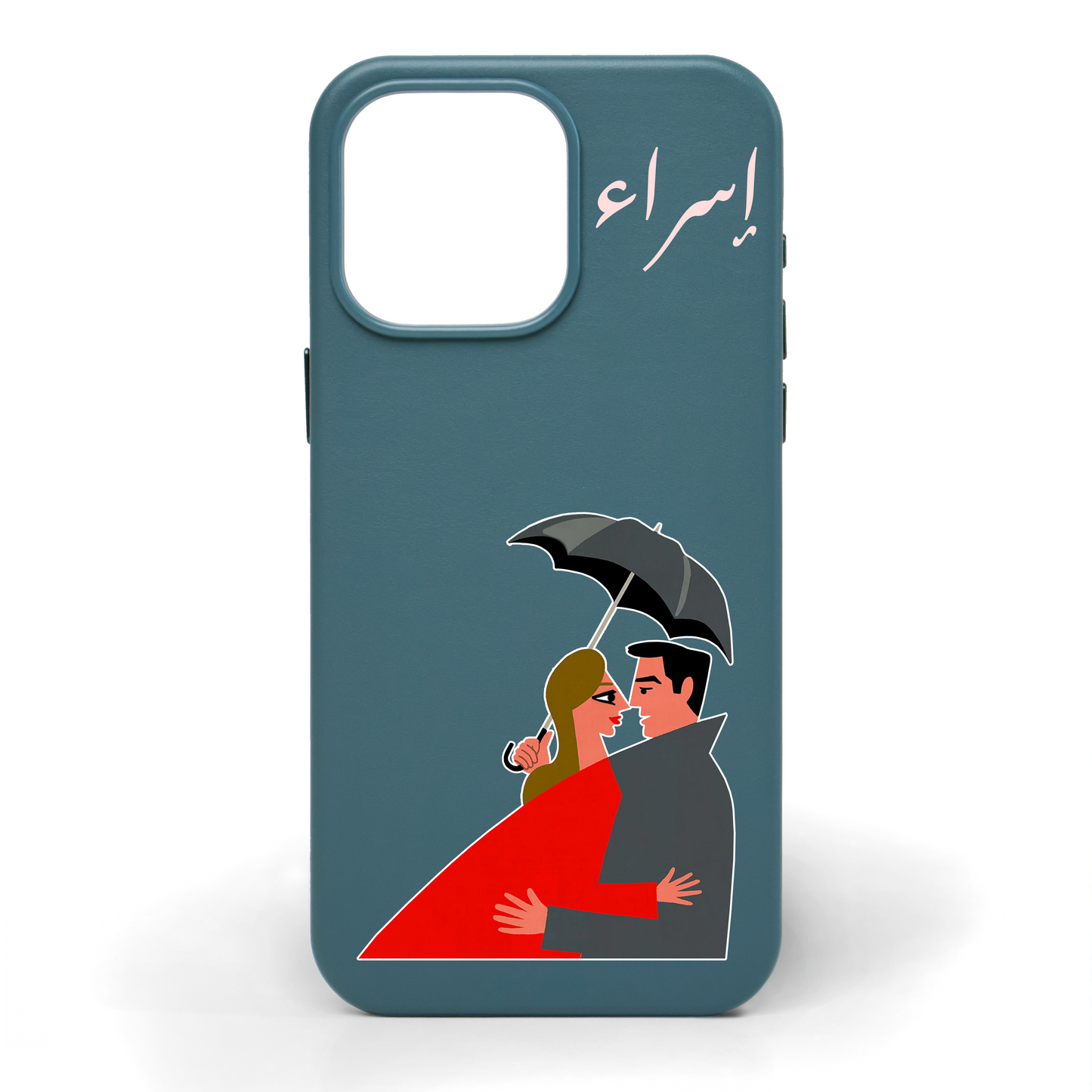 Hearts in the Rain Hand-Painted Leather Phone Case