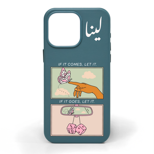 If It Comes, If It Goes Hand-Painted Leather Phone Case