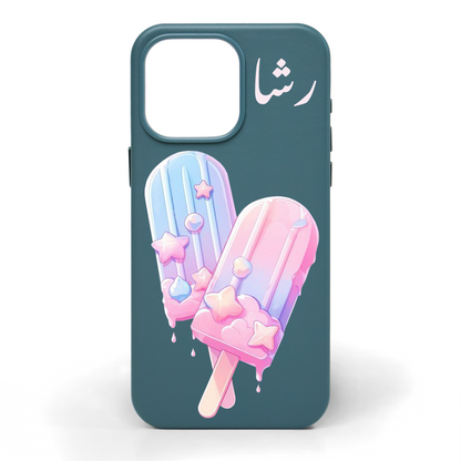 Popsicle Sugar Hand-Painted Leather Phone Case