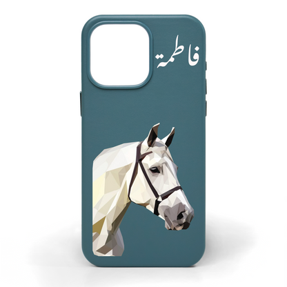 Pearl Stallion Hand-Painted Leather Phone Case