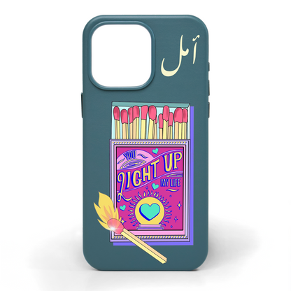 You Light Up My Life Hand-Painted Leather Phone Case