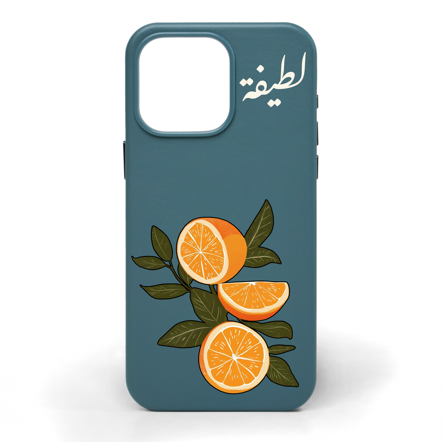 Tangerine Touch Hand-Painted Leather Phone Case
