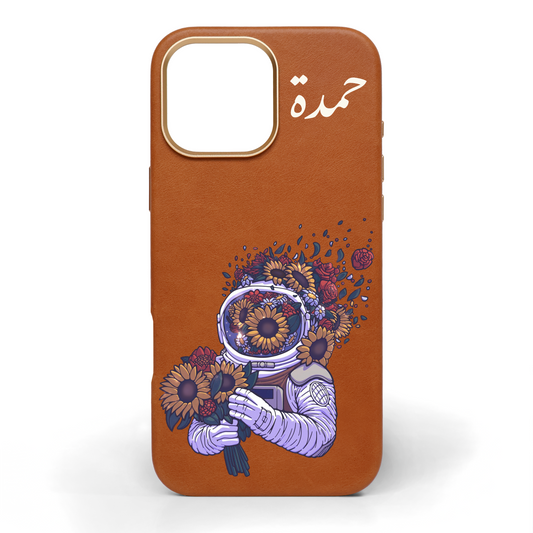 Bloom Beyond Gravity Hand-Painted Leather Phone Case