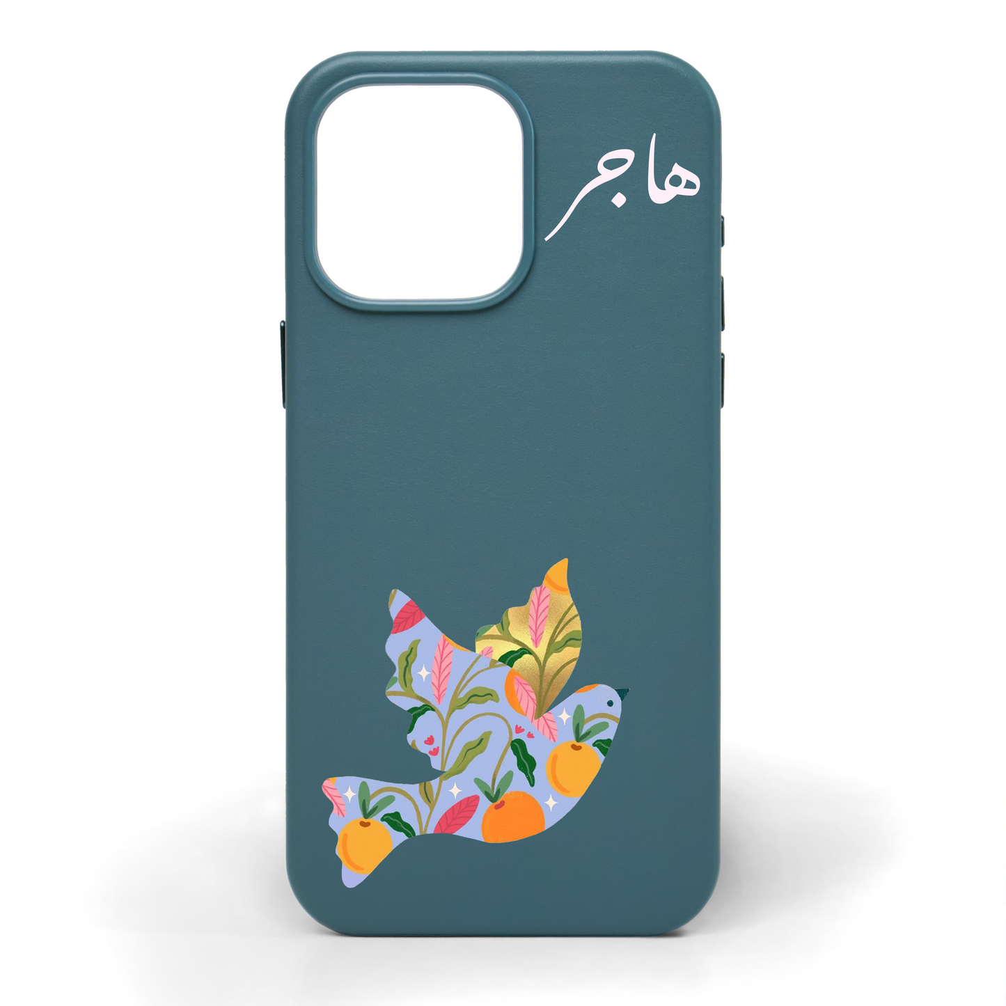 Citrus Bird Hand-Painted Leather Phone Case
