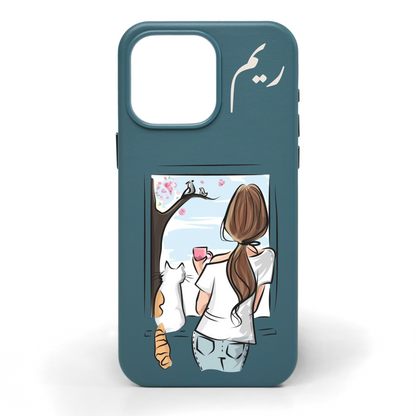 Whiskers & Wonder Hand-Painted Leather Phone Case