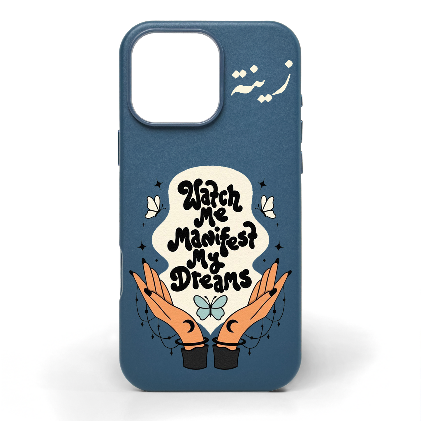 Watch Me Manifest Hand-Painted Leather Phone Case