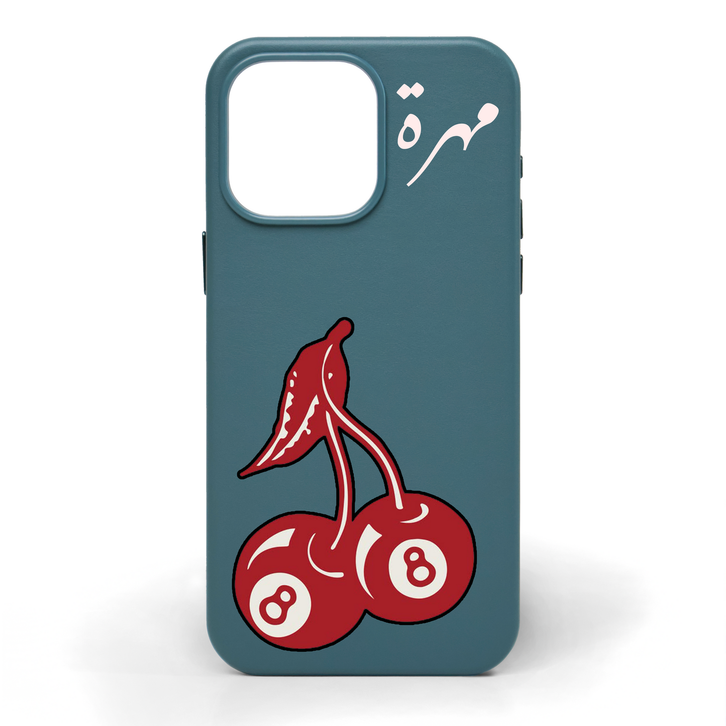 Lucky Cherry Hand-Painted Leather Phone Case