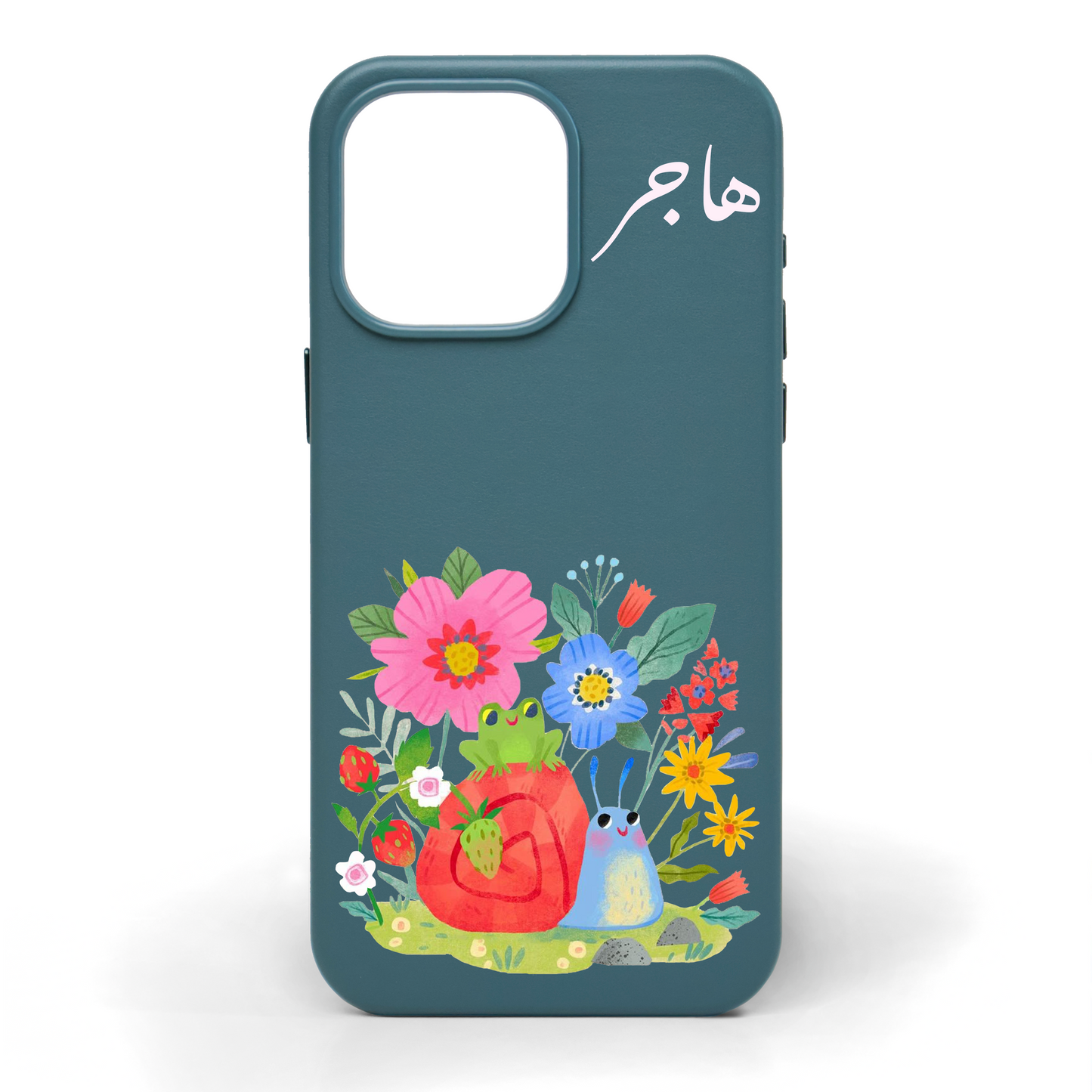 Frog and Snail Tales Hand-Painted Leather Phone Case