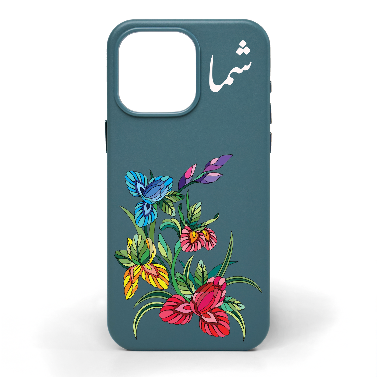Orchid Garden Hand-Painted Leather Phone Case