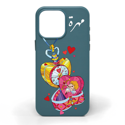 Cupid’s Hour Hand-Painted Leather Phone Case