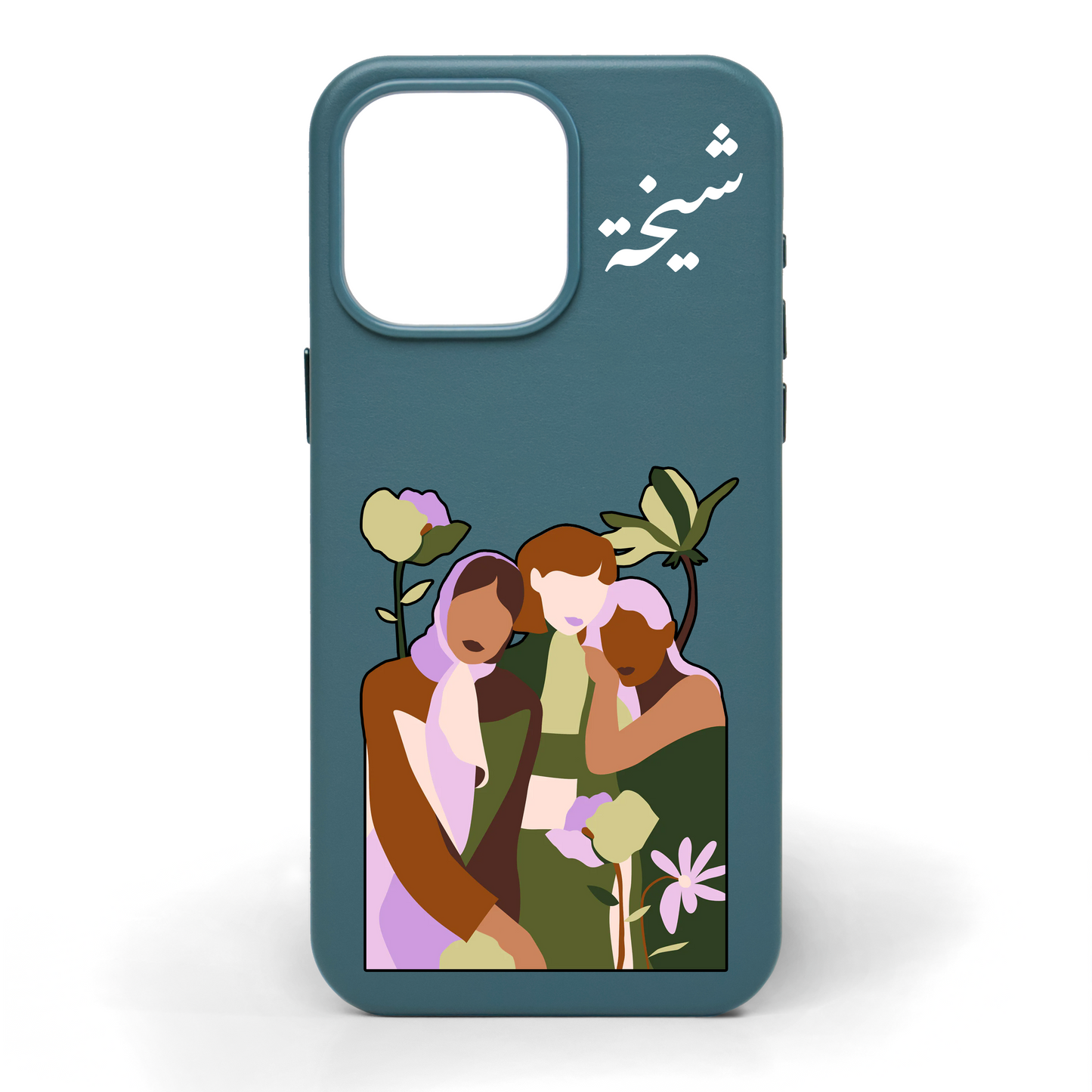 Side by Side Hand-Painted Leather Phone Case