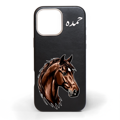 Classic Majestic Horse Hand-Painted Leather Phone Case