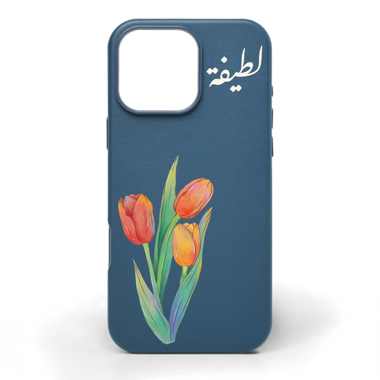 Flourish Hand-Painted Leather Phone Case