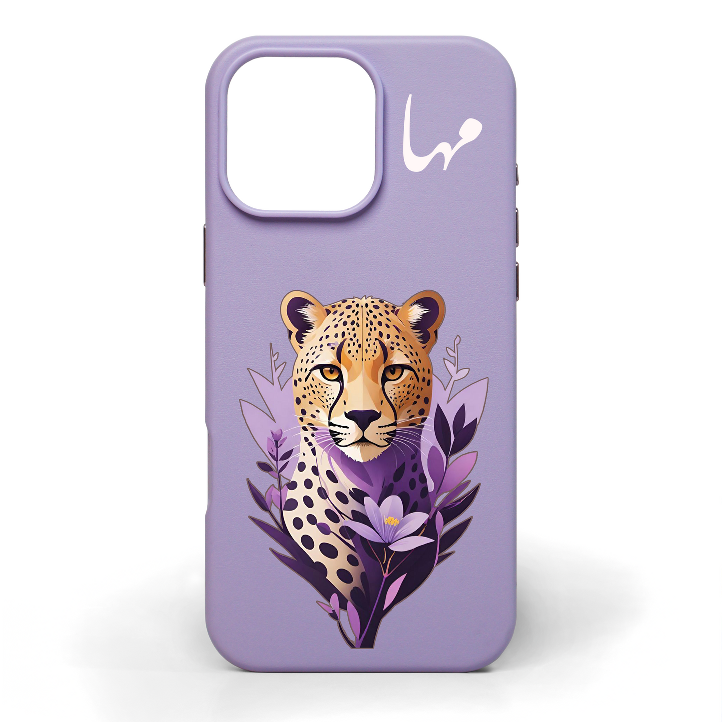 نمر بين الأزهار - كفر جلد مرسوم يدويًا