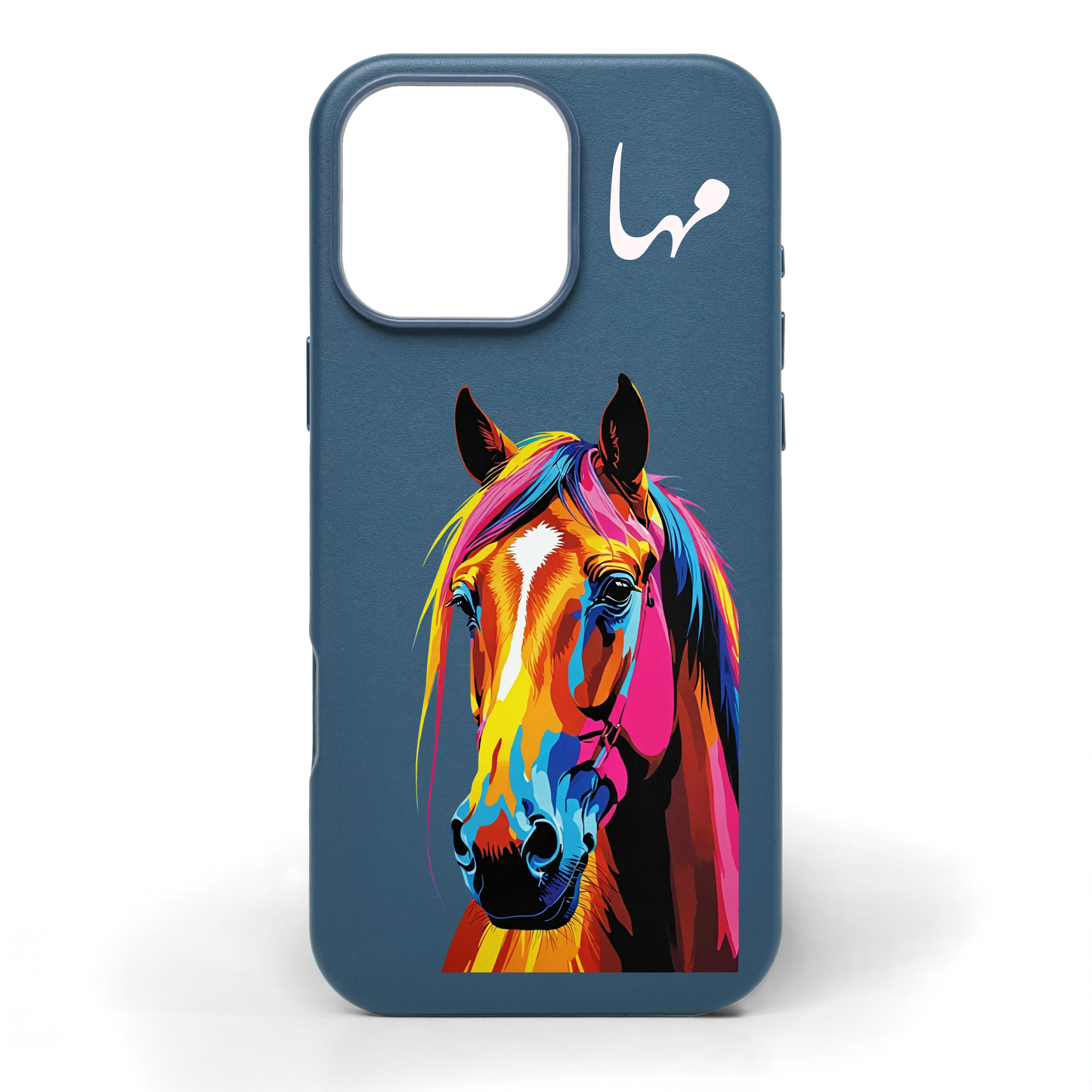 Vivid Stallion Hand-Painted Leather Phone Case