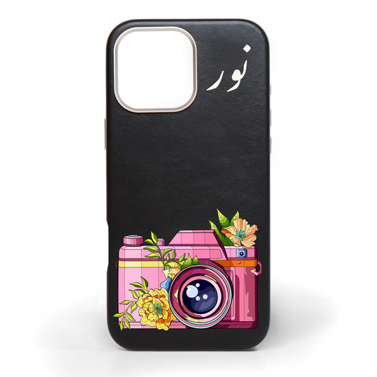 Petal Lens Hand-Painted Leather Phone Case