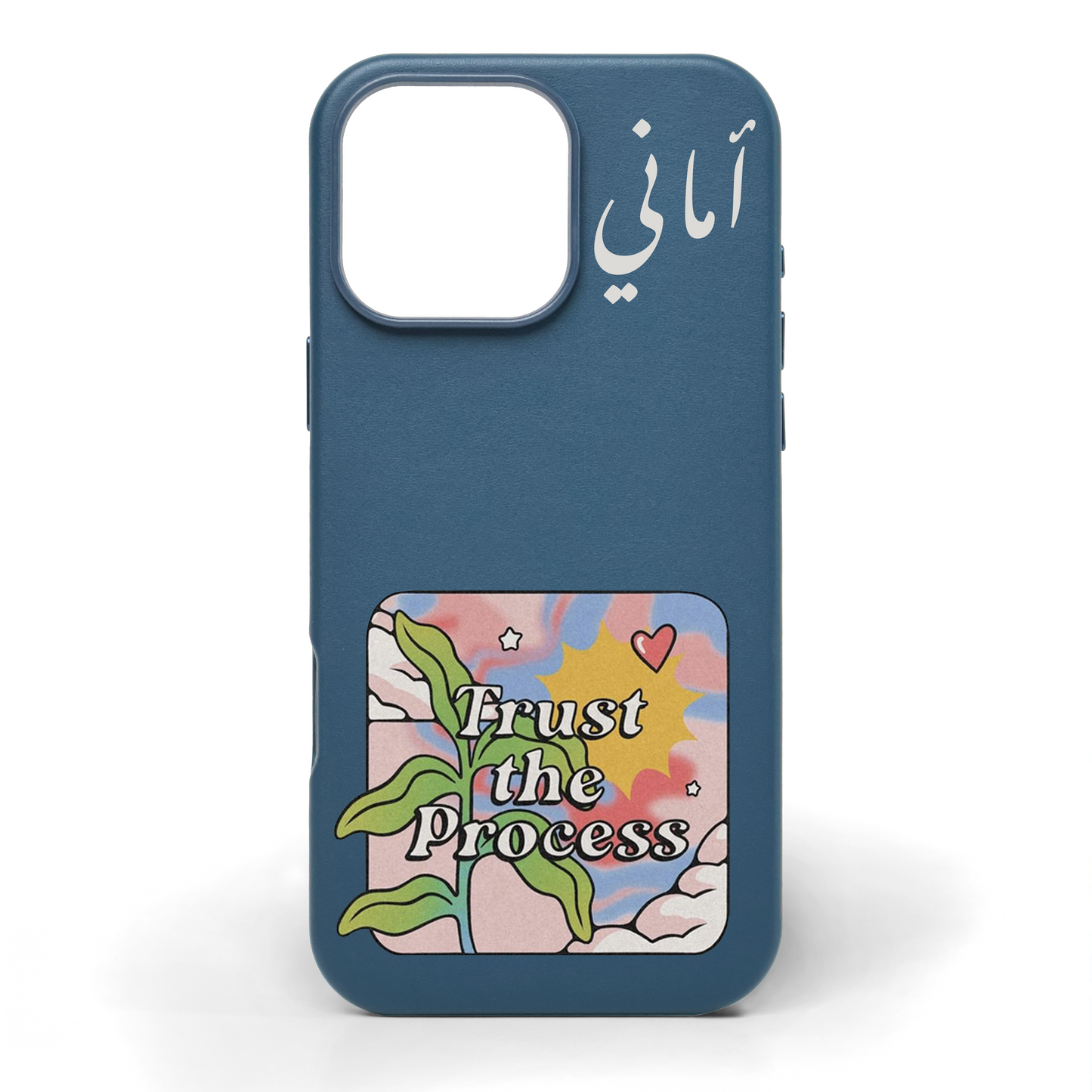 Trust The Process Hand-Painted Leather Phone Case