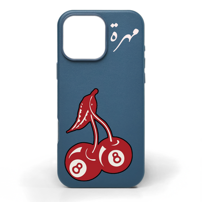 Lucky Cherry Hand-Painted Leather Phone Case