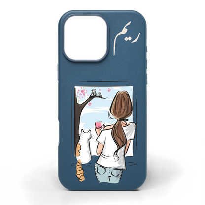 Whiskers & Wonder Hand-Painted Leather Phone Case