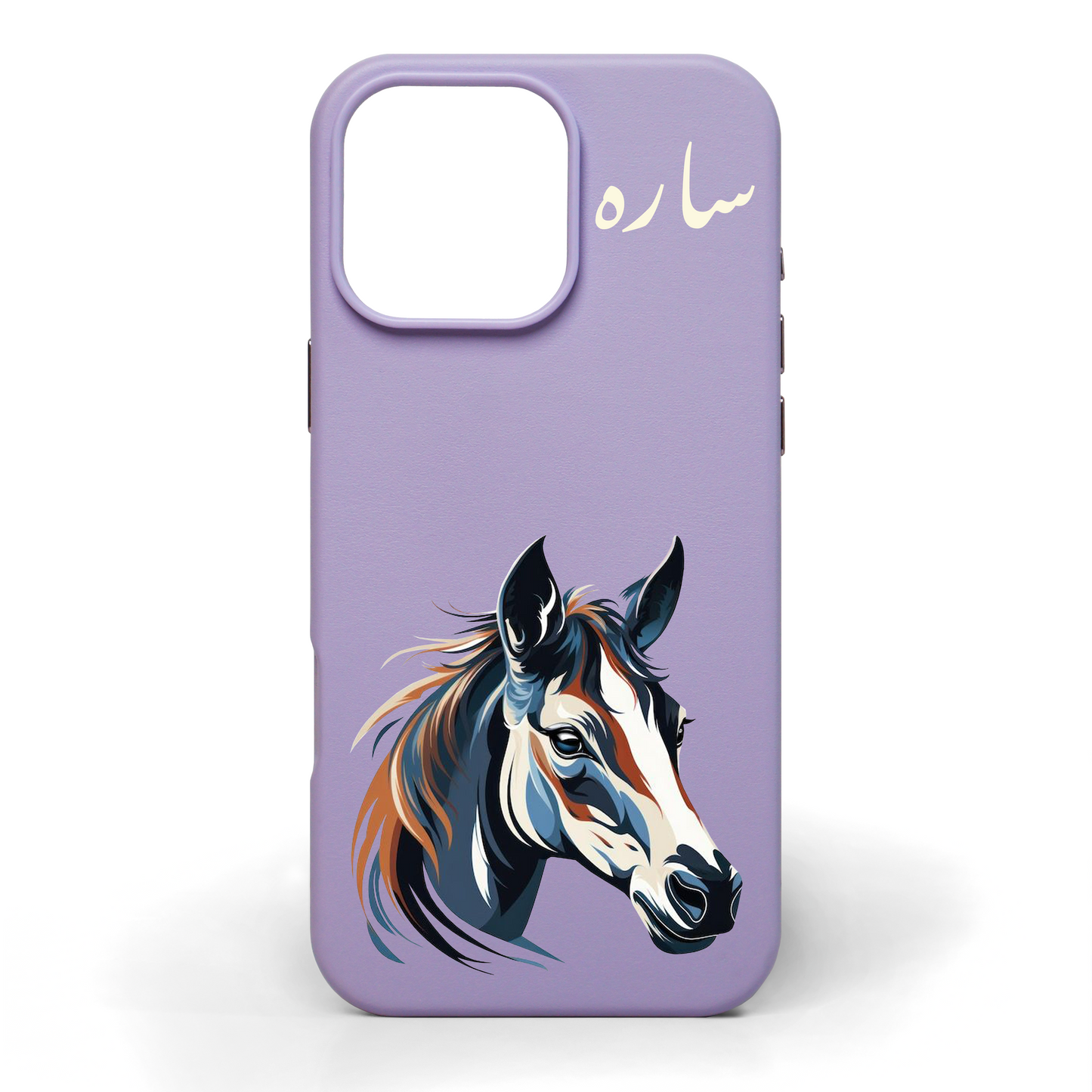 Sapphire Bronze Stallion Hand-Painted Leather Phone Case
