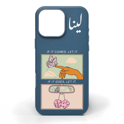 If It Comes, If It Goes Hand-Painted Leather Phone Case