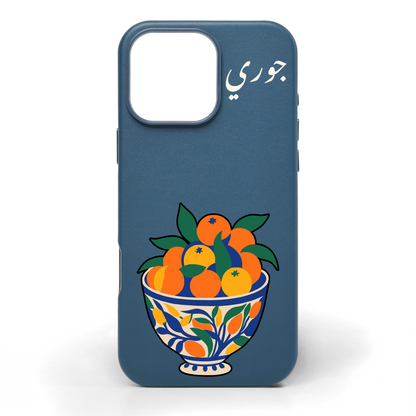 Citrus Summer Hand-Painted Leather Phone Case