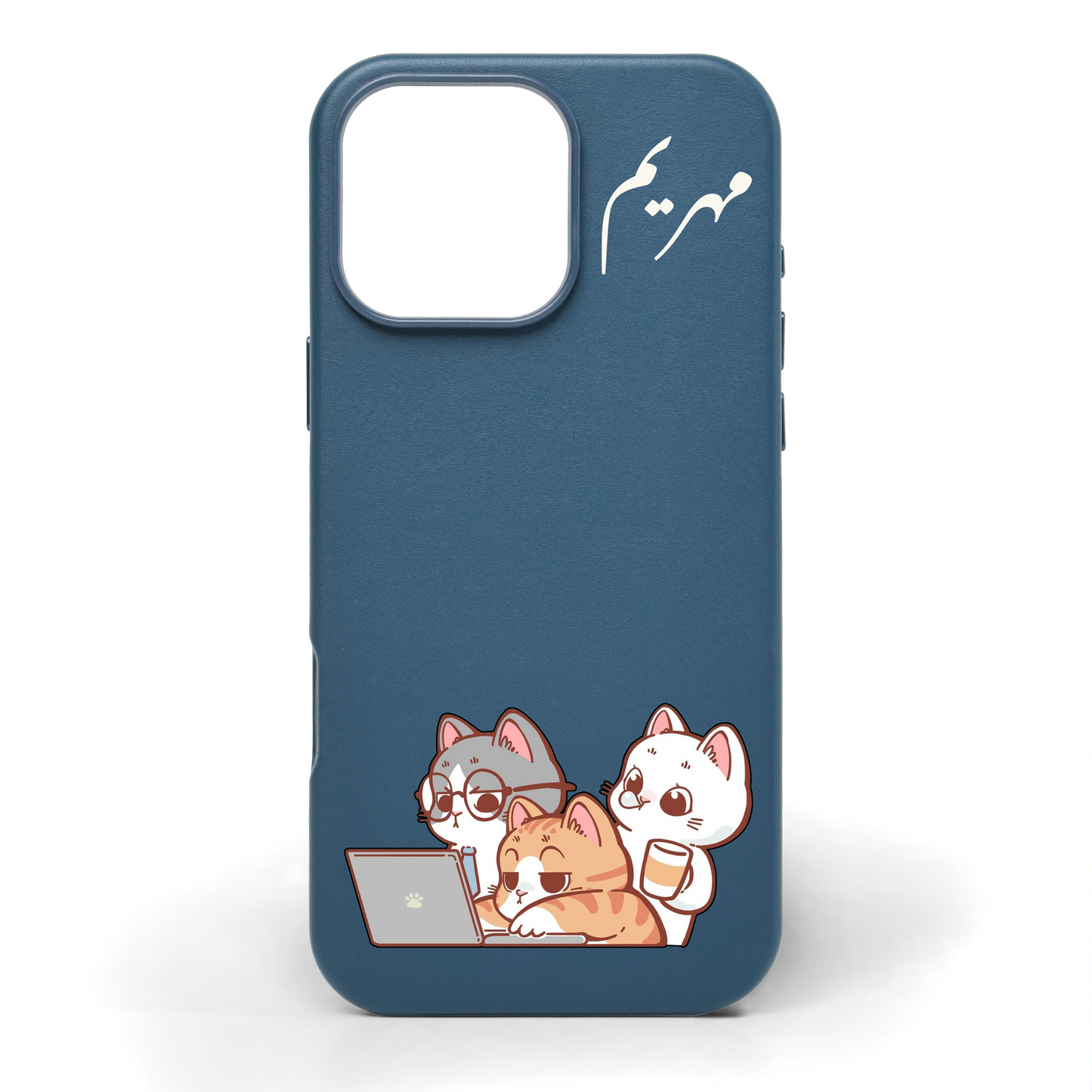 مشروع القطط - كفر جلد مرسوم يدويًا