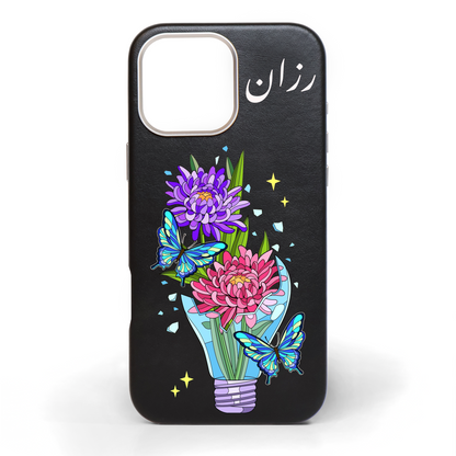 Shine Hand-Painted Leather Phone Case