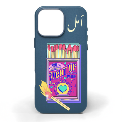 You Light Up My Life Hand-Painted Leather Phone Case
