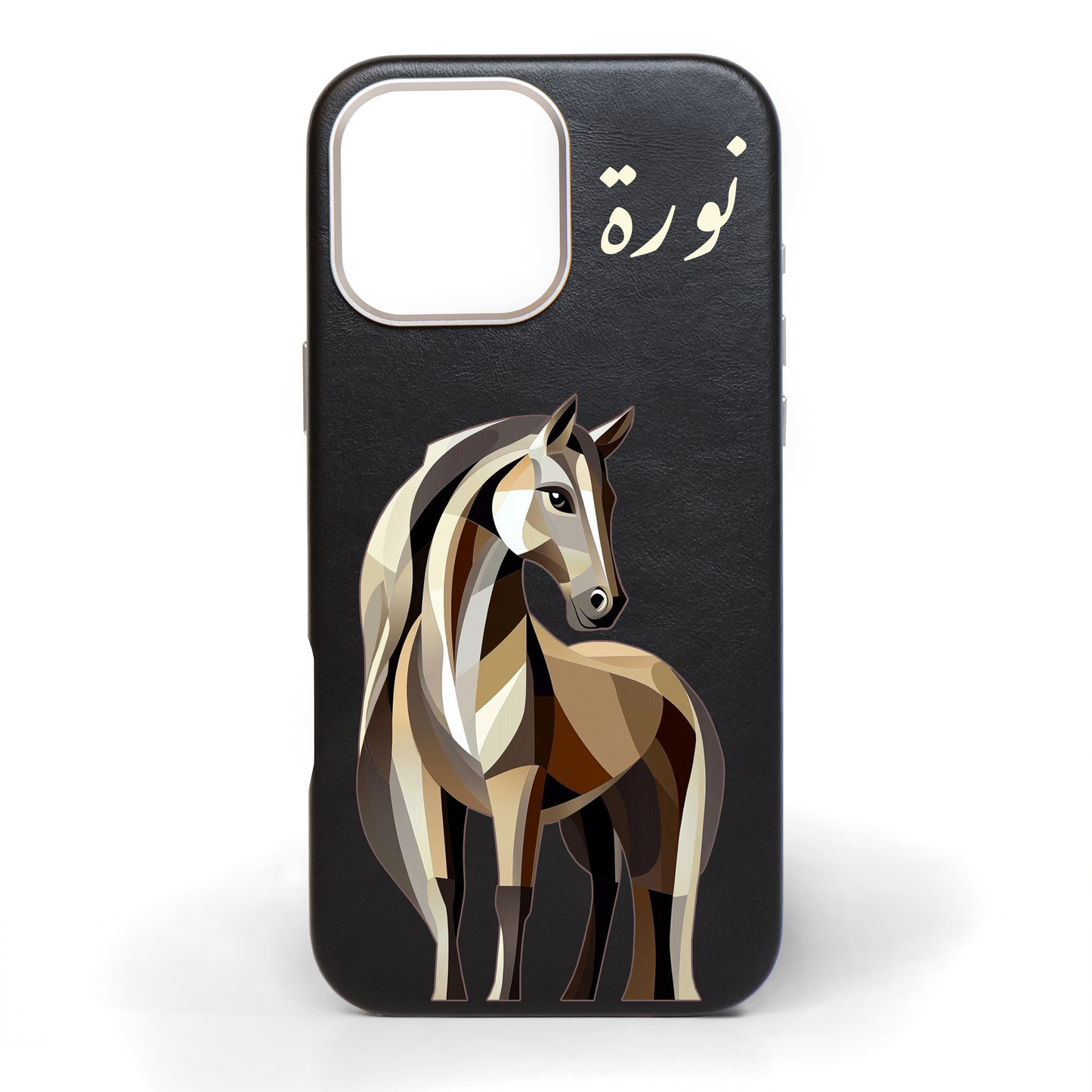 حصان برونزي - كفر جلد مرسوم يدويًا