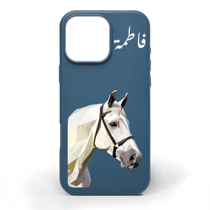 Pearl Stallion Hand-Painted Leather Phone Case