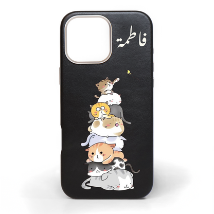 تجمّع القطط - كفر جلد مرسوم يدويًا