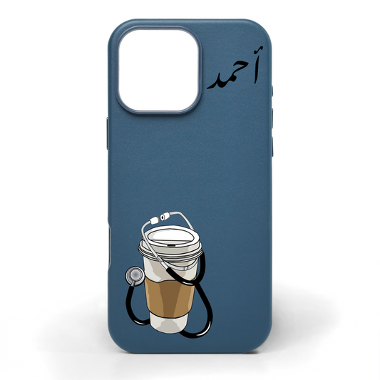 Coffee Needs Hand-Painted Leather Phone Case