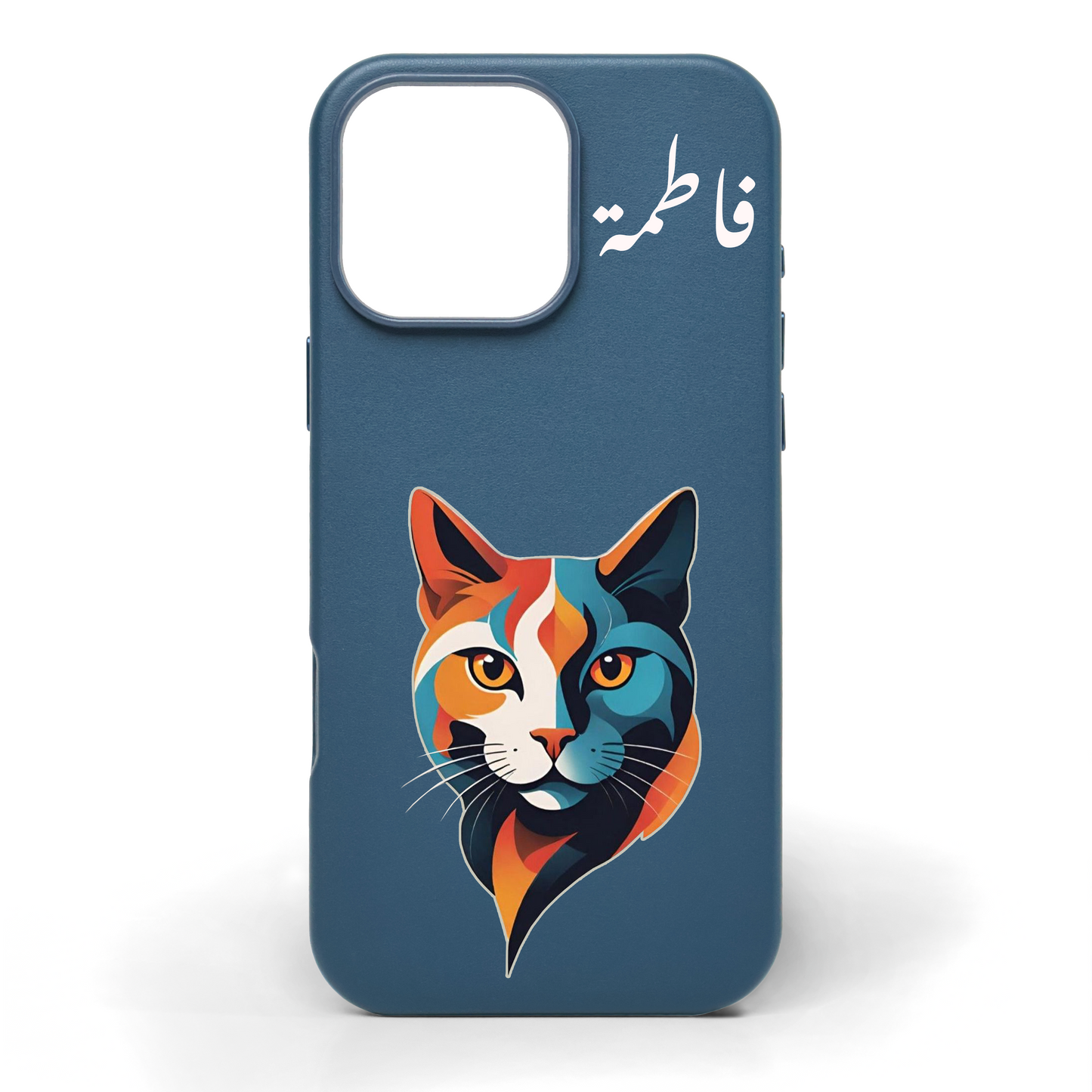 Midnight Cat Hand-Painted Leather Phone Case