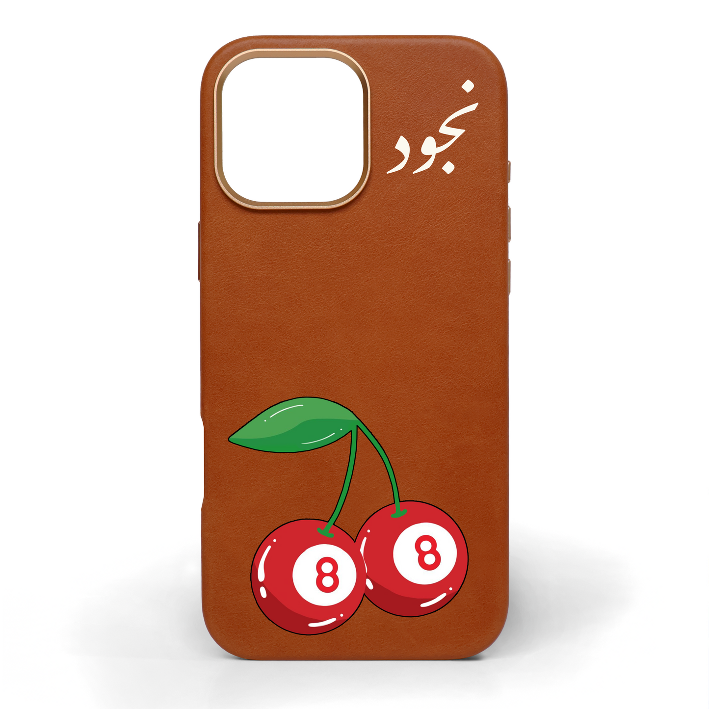 Cherry Billiards Hand-Painted Leather Phone Case