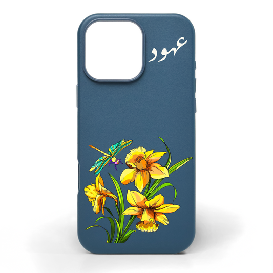 Daffodils Hand-Painted Leather Phone Case