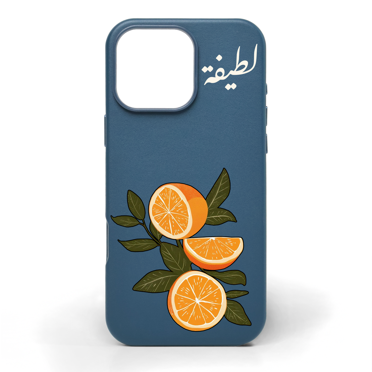 Tangerine Touch Hand-Painted Leather Phone Case
