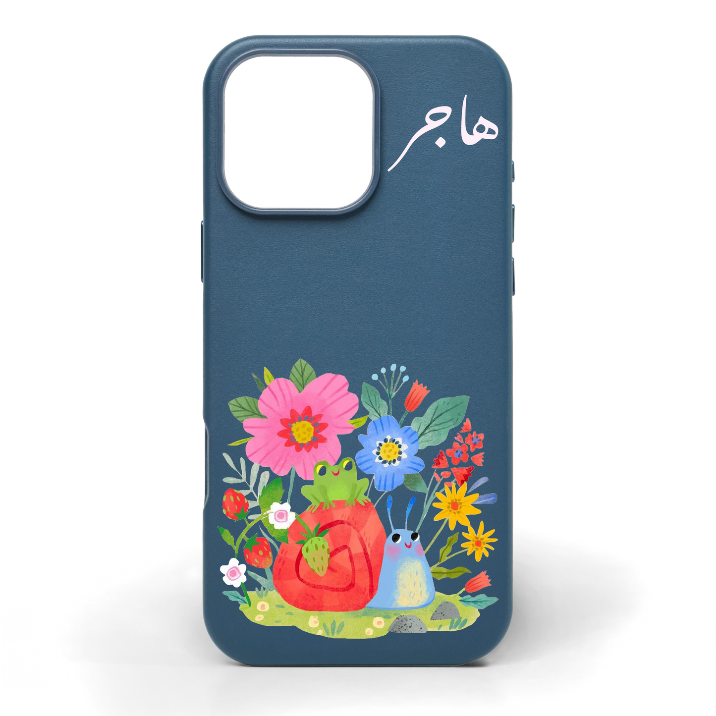 Frog and Snail Tales Hand-Painted Leather Phone Case