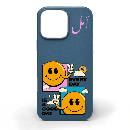 Every Day is a Good Day Hand-Painted Leather Phone Case