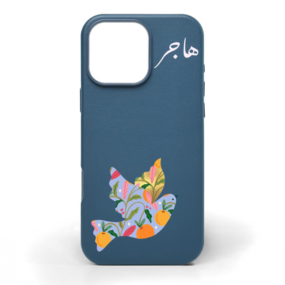 Citrus Bird Hand-Painted Leather Phone Case