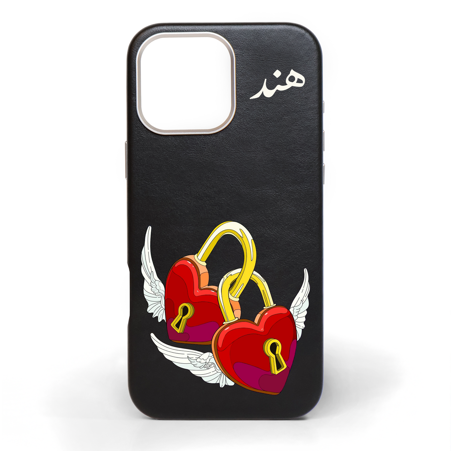 Locked in Love Hand-Painted Leather Phone Case