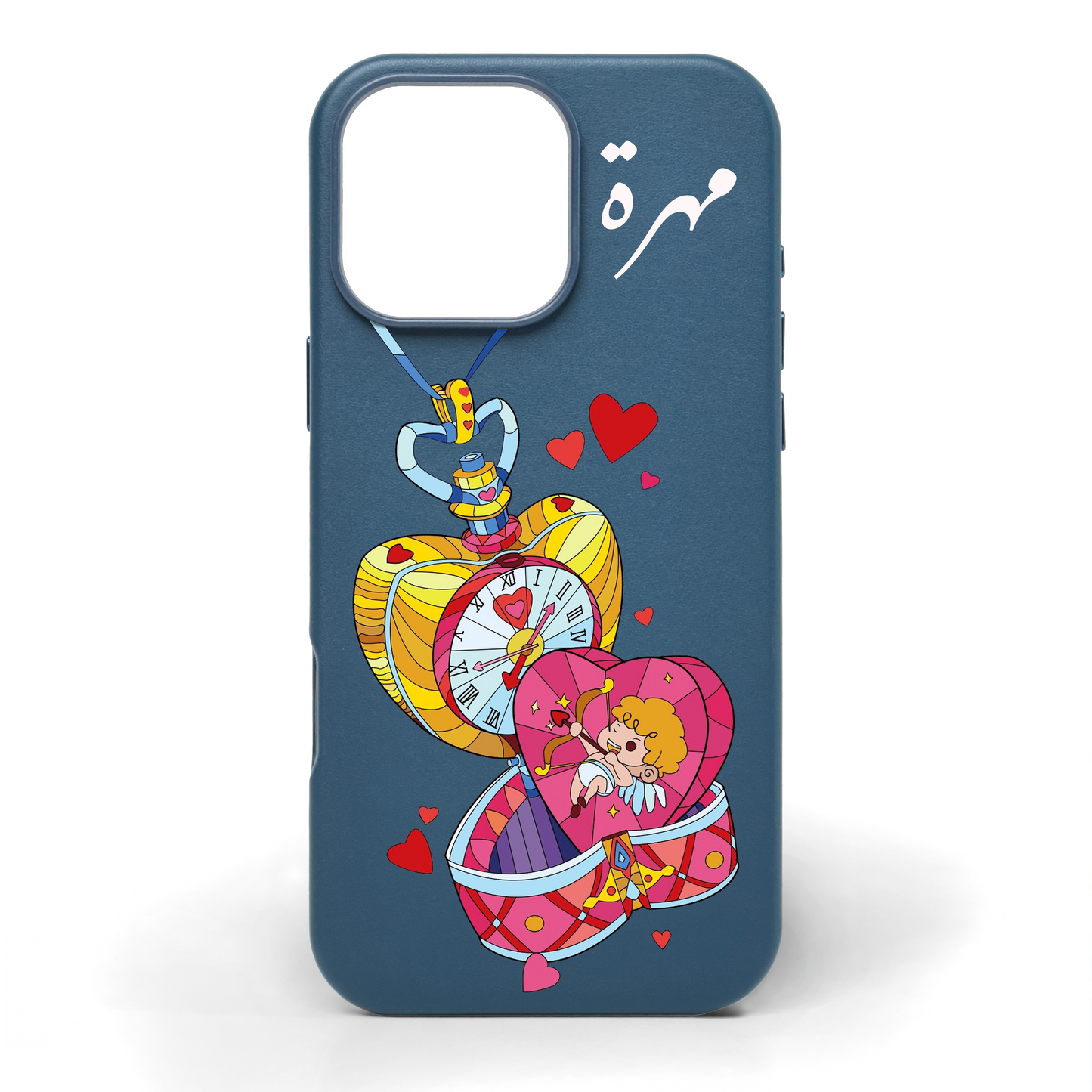 Cupid’s Hour Hand-Painted Leather Phone Case