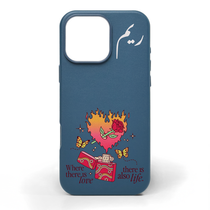 Where There is Love Hand-Painted Leather Phone Case