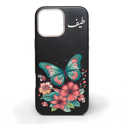 Where Flowers Fly Hand-Painted Leather Phone Case