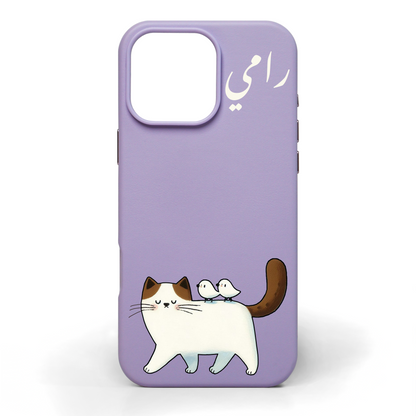 Purrfect Friends Hand-Painted Leather Phone Case